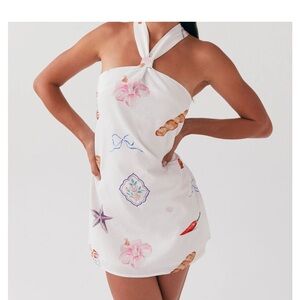 NWT Peppermayo Keira Linen Mini  Halter Dress size 4